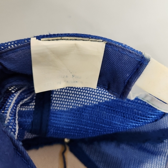 Vintage Lifschultz Freight Blue and White Three Stripe Snapback Trucker Hat - Picture 6 of 7